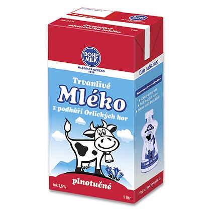 Mléko plnotučné Bohemilk 3,5% 1l